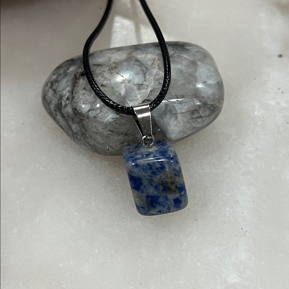 Sodalite Gemstone Polished Shaped Pendant Necklace